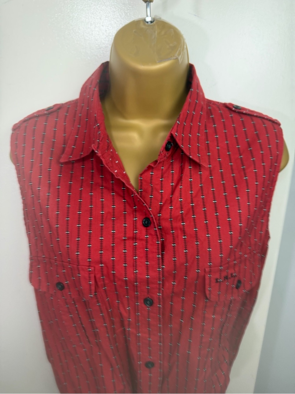Lauren Ralph Lauren Red Vintage Button Front Printed Western Inspired Top 16 - Picture 6 of 16
